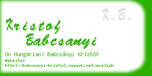kristof babcsanyi business card