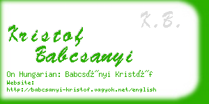 kristof babcsanyi business card